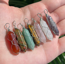 Load image into Gallery viewer, Crystal Wire wrapped DT pendants
