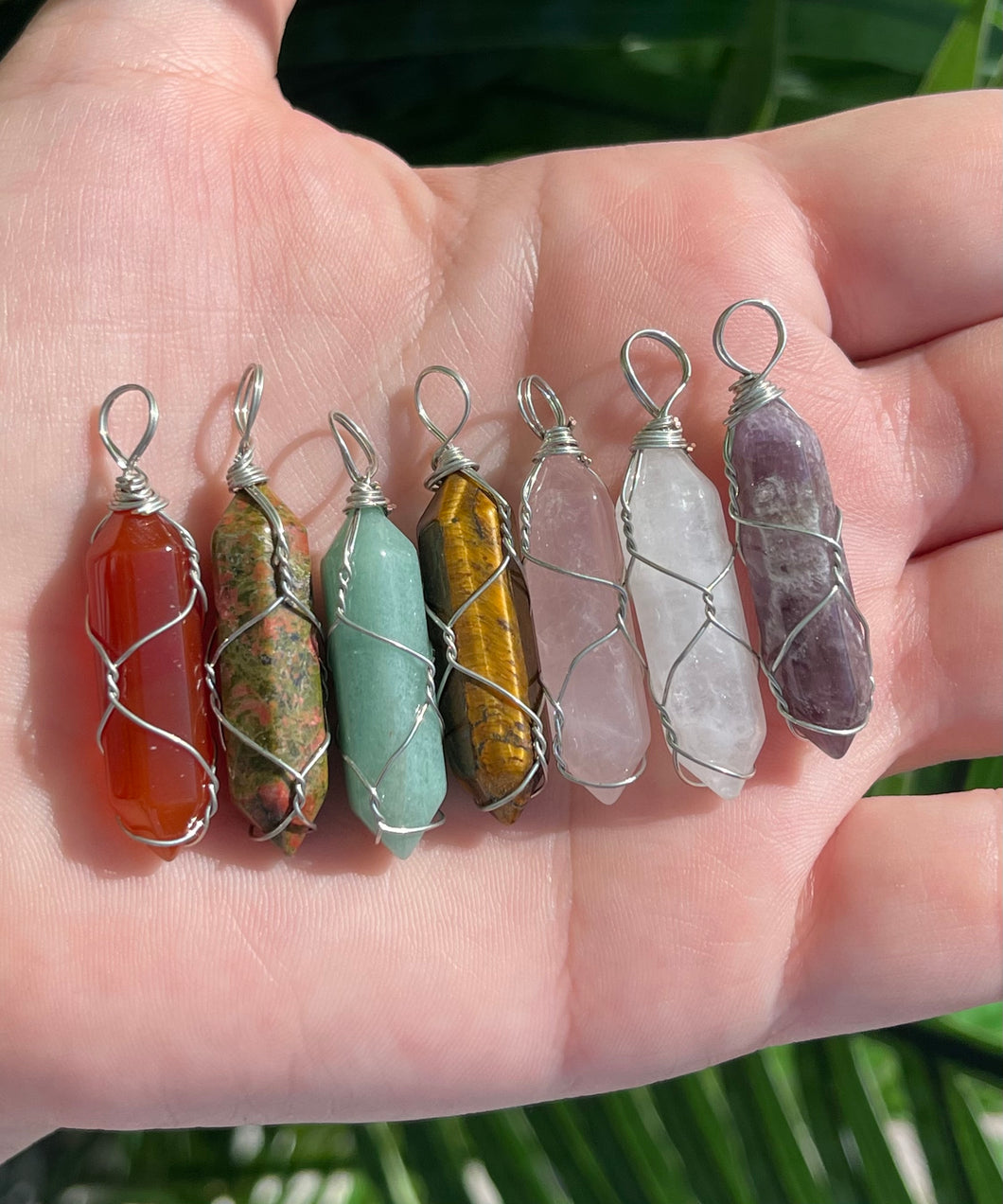 Crystal Wire wrapped DT pendants