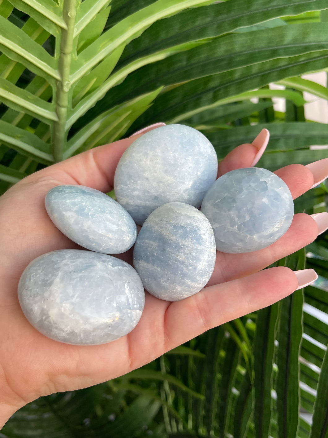 Blue Calcite Palm stones