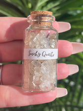 Load image into Gallery viewer, Smoky Quartz tumbled crystal chips bottle
